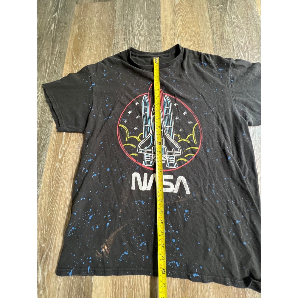 Freeze NASA Graphic Tee Mens Large Black Space Shuttle Galaxy Splatter Shirt - Picture 4 of 5